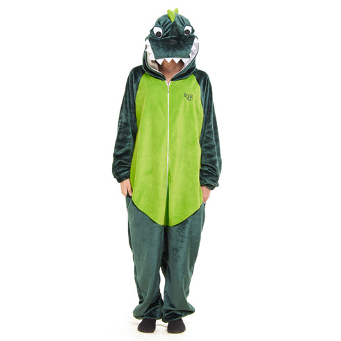 Snuggs Blanket Animal Onesie Dinosaur neon green